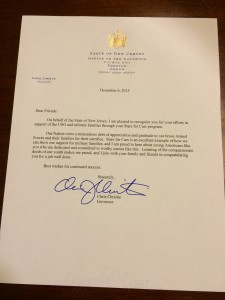 Governor Chris Christie-Letter